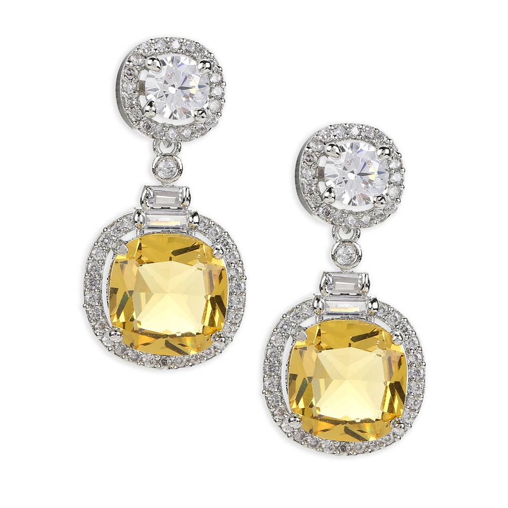 Yellow & Silver Stone Earrings : RSMAY22-26