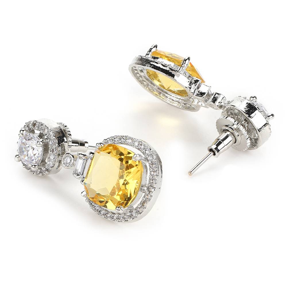 Yellow & Silver Stone Earrings : RSMAY22-26