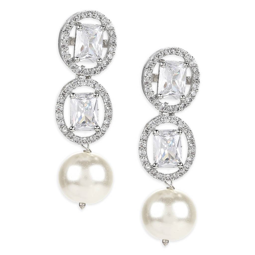 Stone Earrings With Pearls Drop : RSMAY22-27