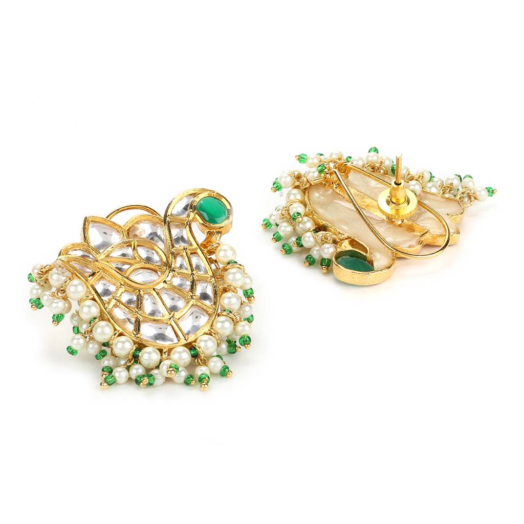 Oversized Kundan Studs With Meenakari : RSMAY22-2