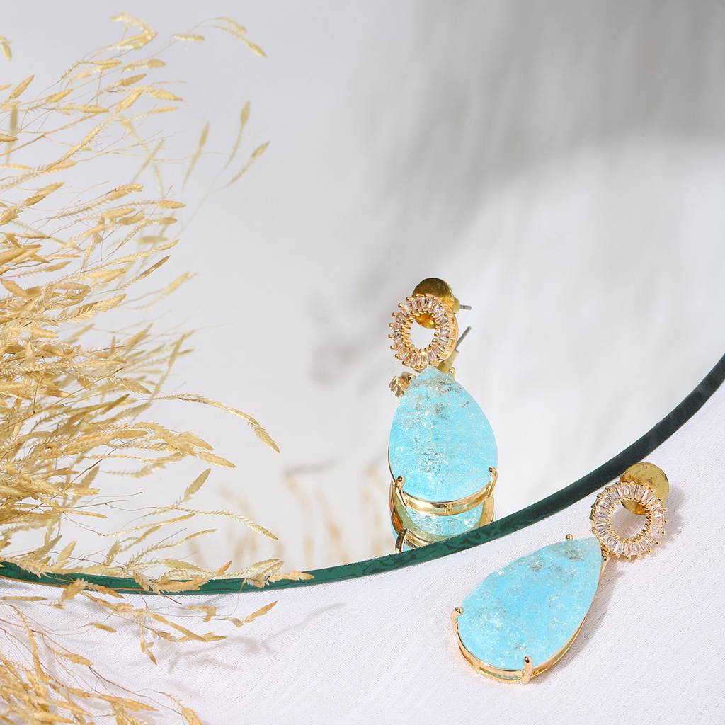 Blue Druzy Quartz Earrings : RSMAY22-45