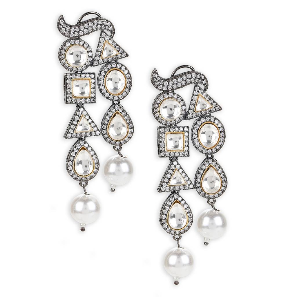 Long Zircon Pearl Danglers : RSMAY22-4