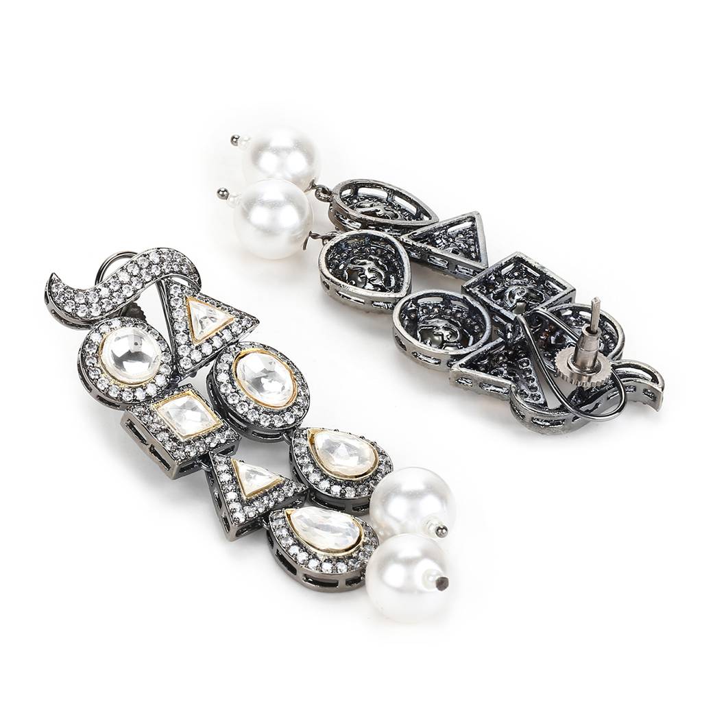 Long Zircon Pearl Danglers : RSMAY22-4