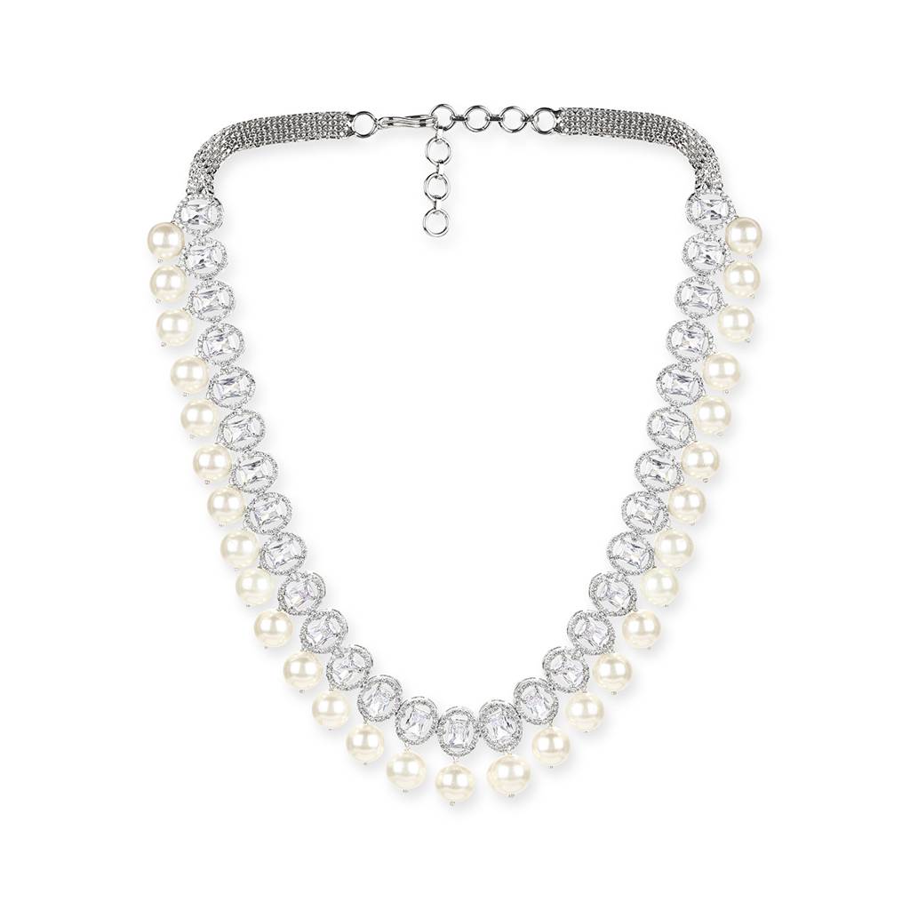 Zircon & Pearl Neckpiece : RSMAY22-53