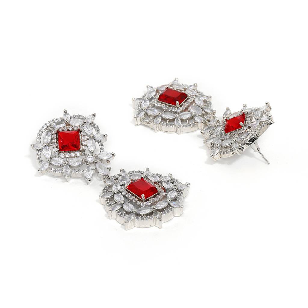 Doublet Diamond And Ruby Earrings : RSSEP24-13