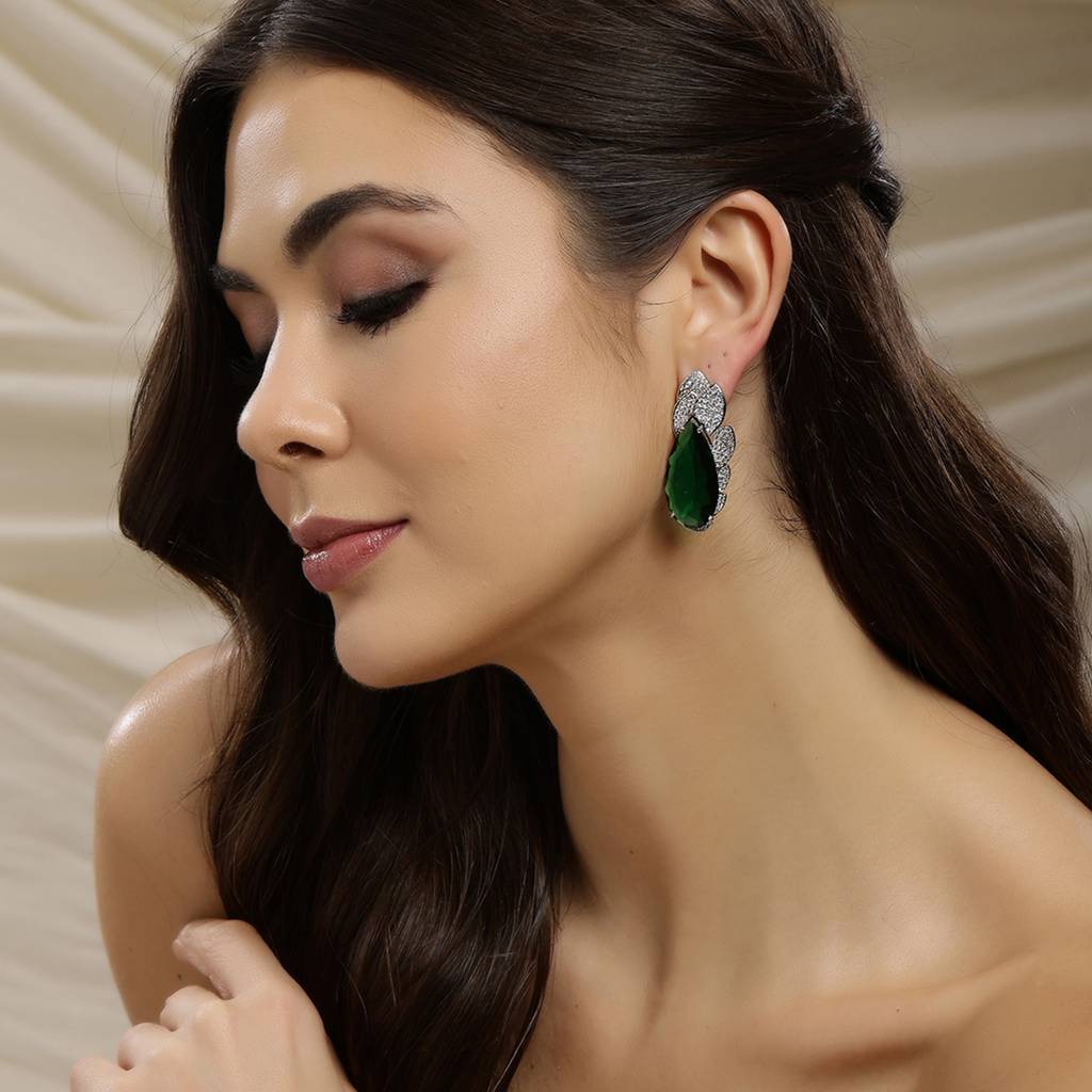 Emerald Stone Earrings : RSSEP24-14