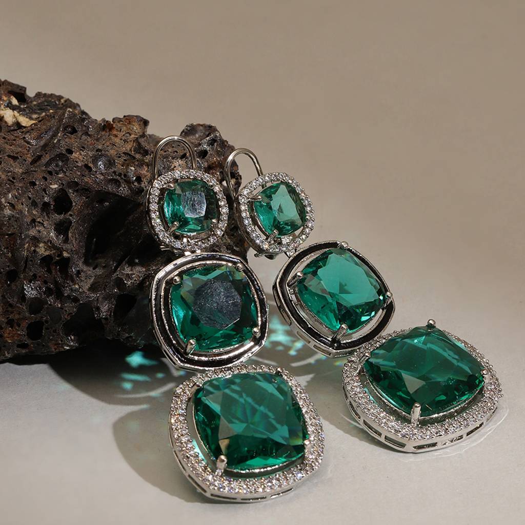 Long Emerald Earrings : RSSEP24-19
