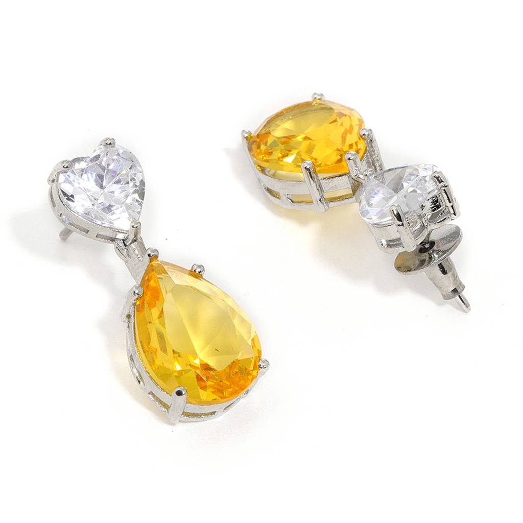 Heart Shaped Diamond And Stone Earings : RSSEP24-1
