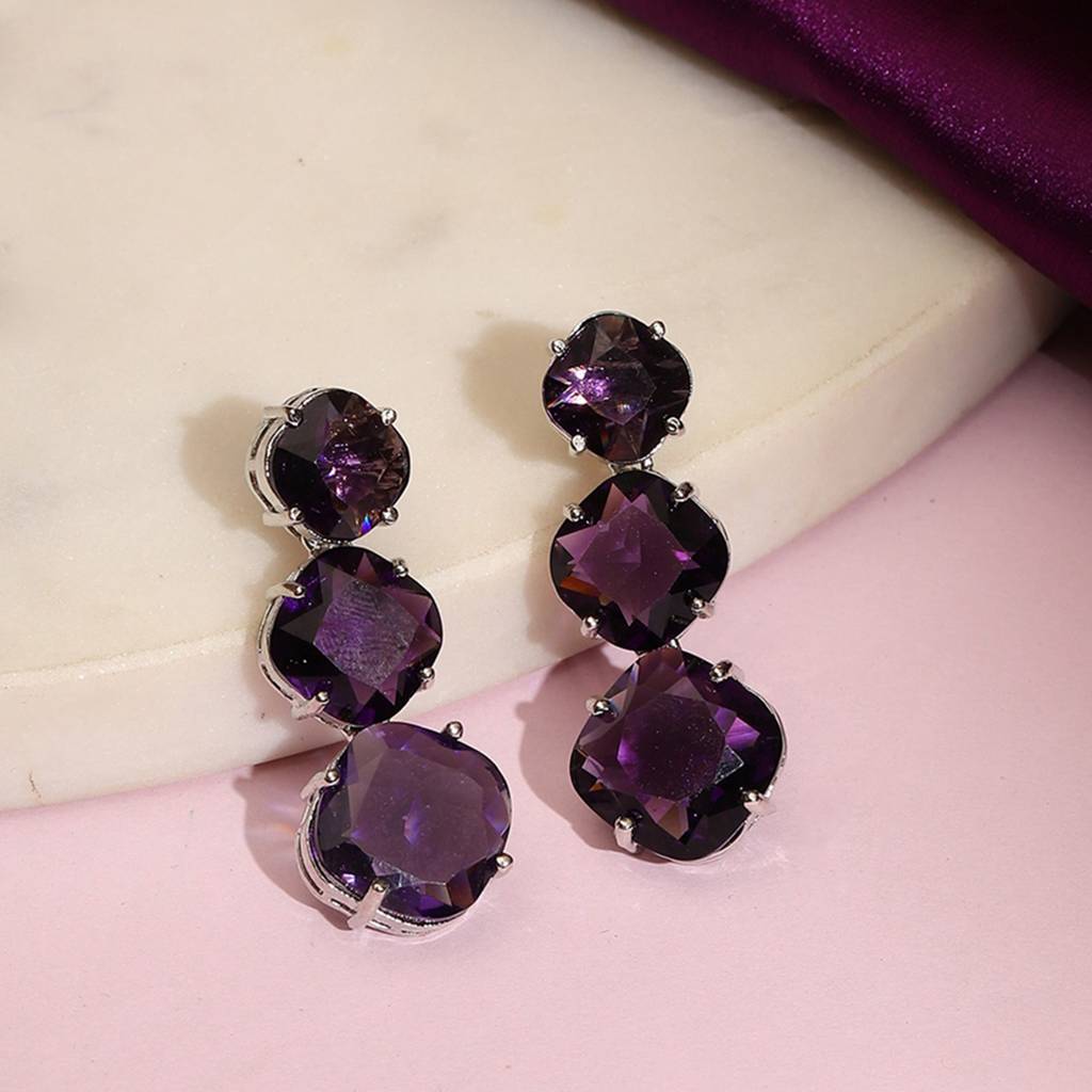 Purple Earrings : RSSEP24-29