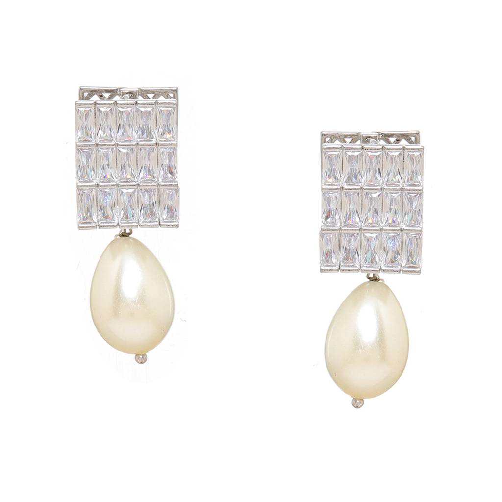 Loop Earrings With Pearl Drop : RSSEP24-3