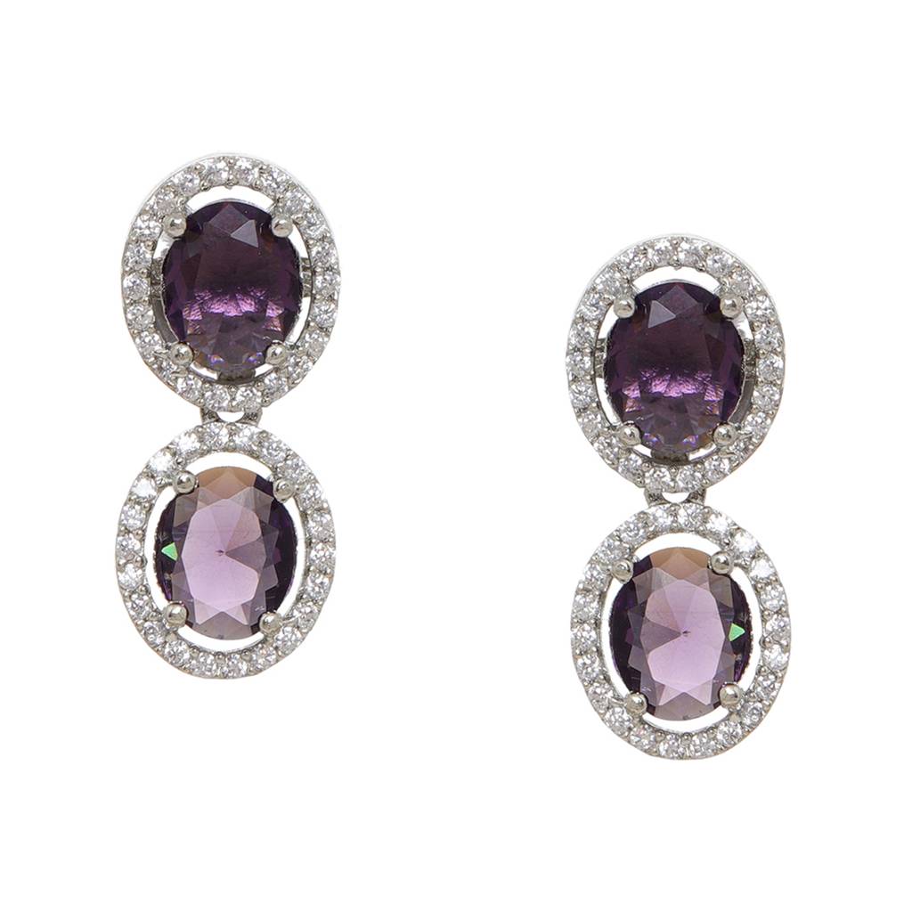 Purple Necklace With Earrings : RSSEP24-49