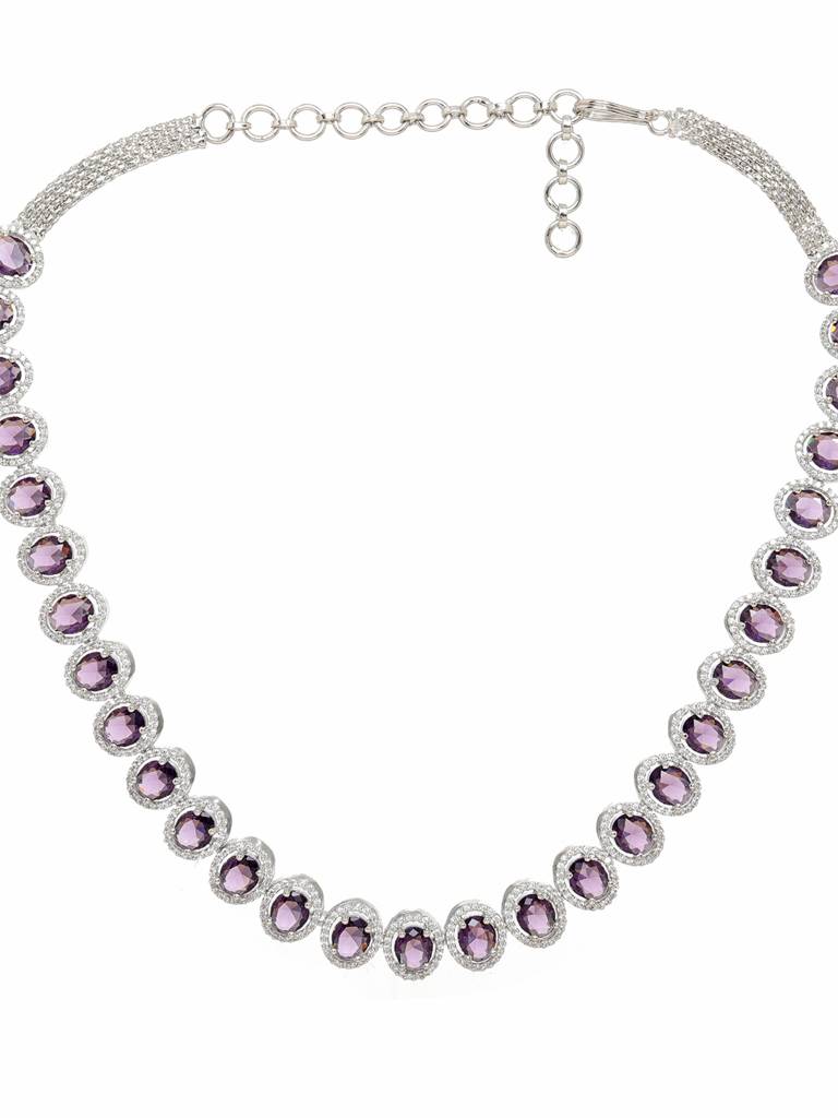 Purple Necklace With Earrings : RSSEP24-49