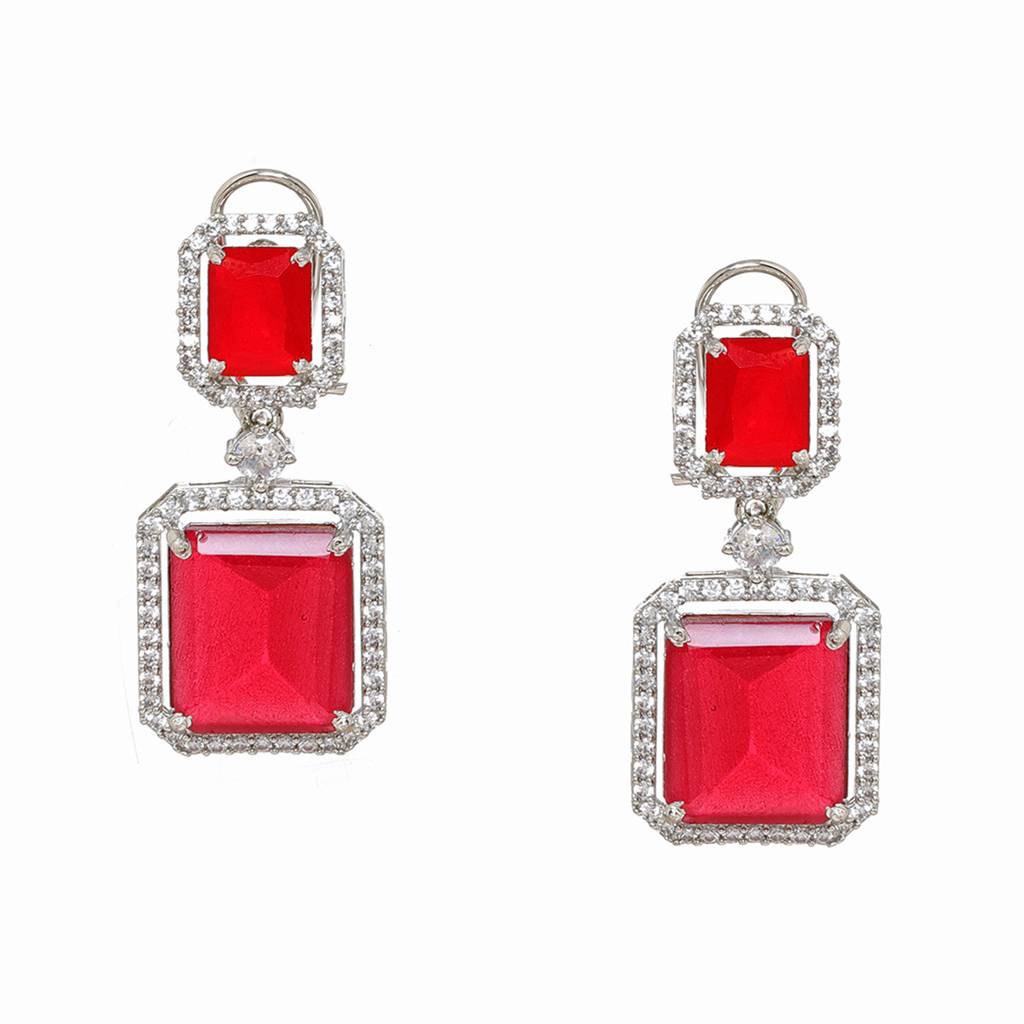 Doublet Red Earrings : RSSEP24-7