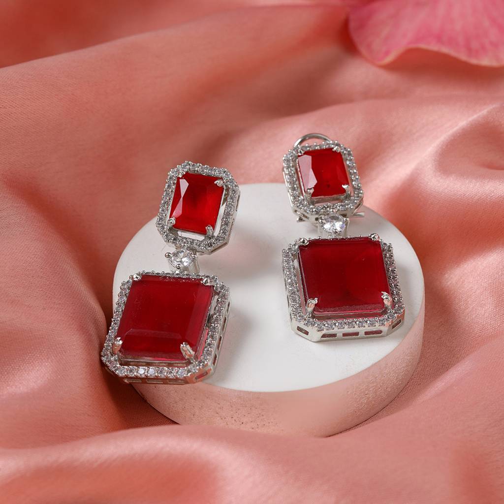 Doublet Red Earrings : RSSEP24-7