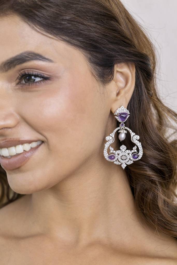 Peehu Amethyst Earrings : RU-ER-21