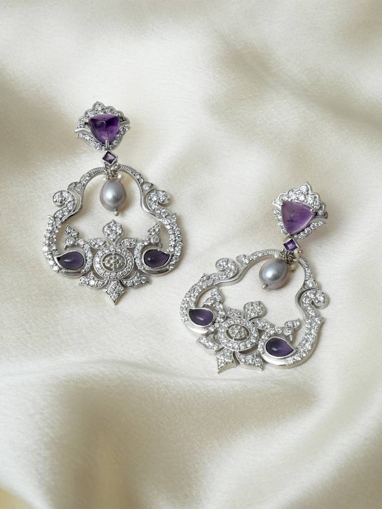 Peehu Amethyst Earrings : RU-ER-21