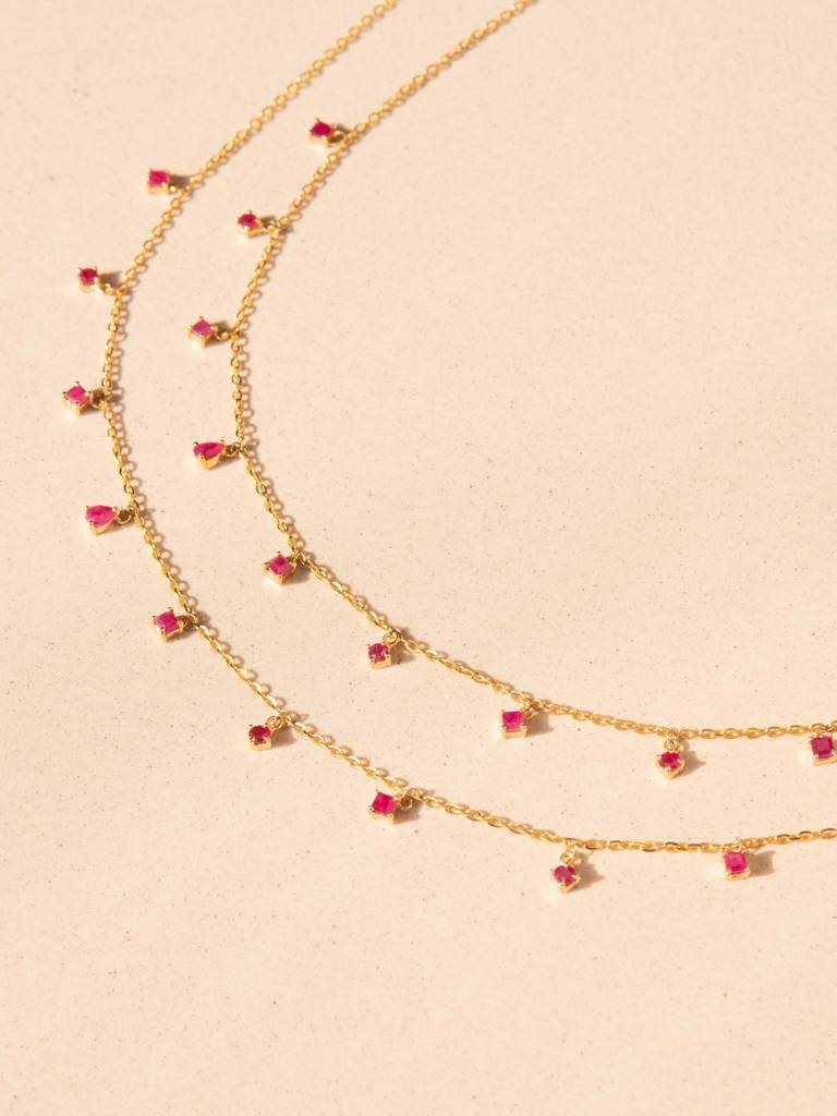 Stac Ruby Shape Necklace