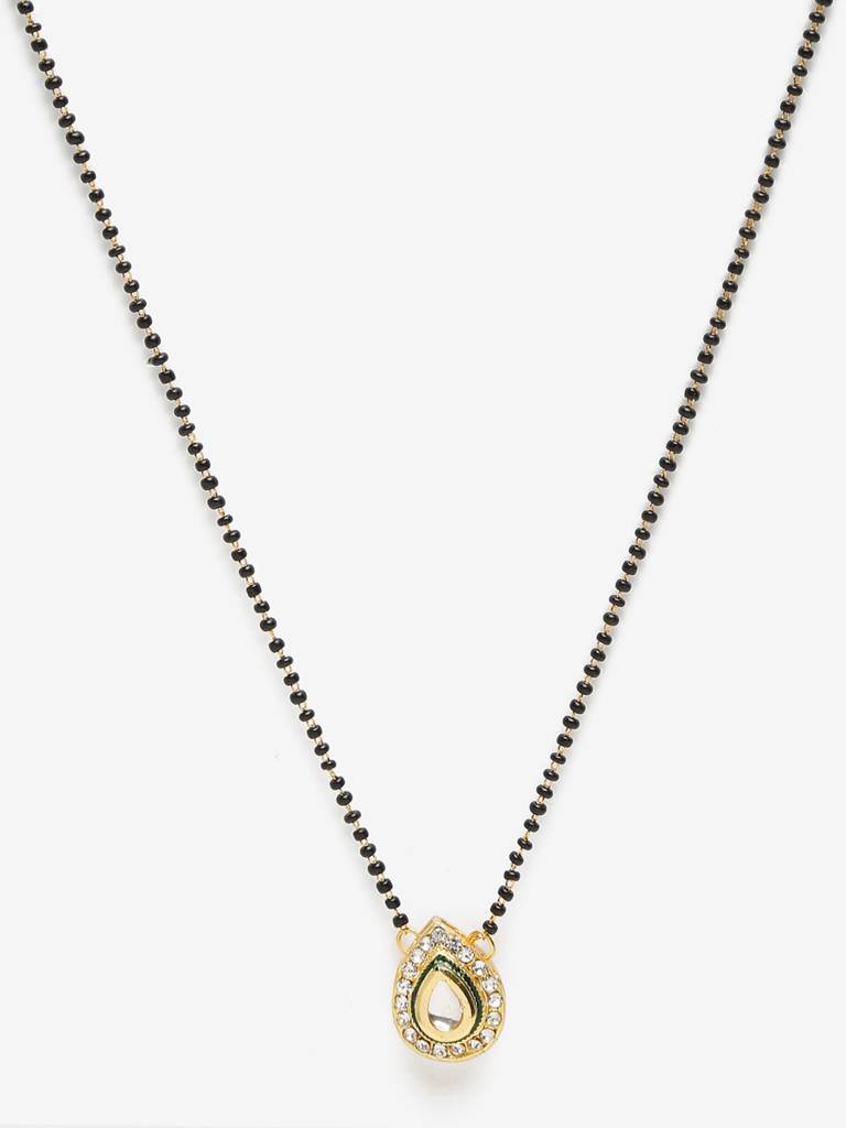 Crystal Teardrop Kundan Mangalsutra : RUBYM106