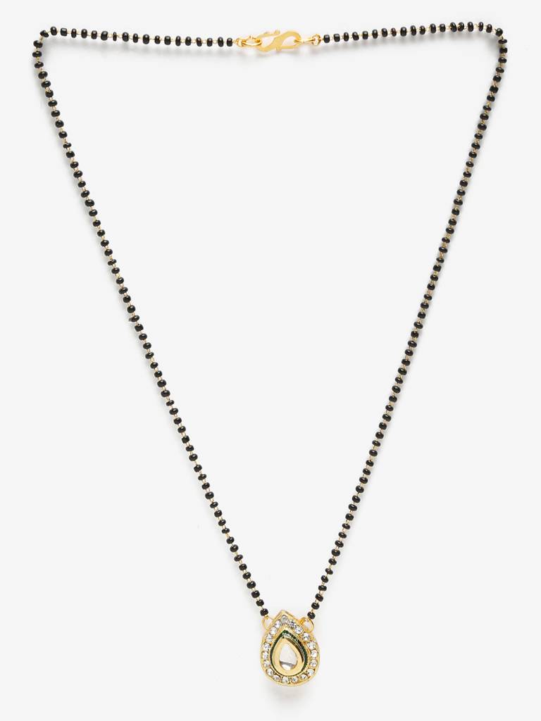 Crystal Teardrop Kundan Mangalsutra : RUBYM106