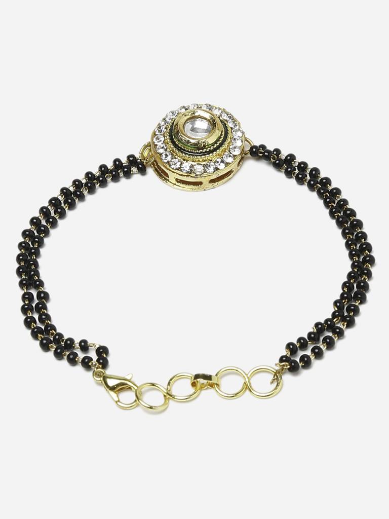 Red - Handcrafted Glass Stone Kundan Work Bracelet 48 main image 1