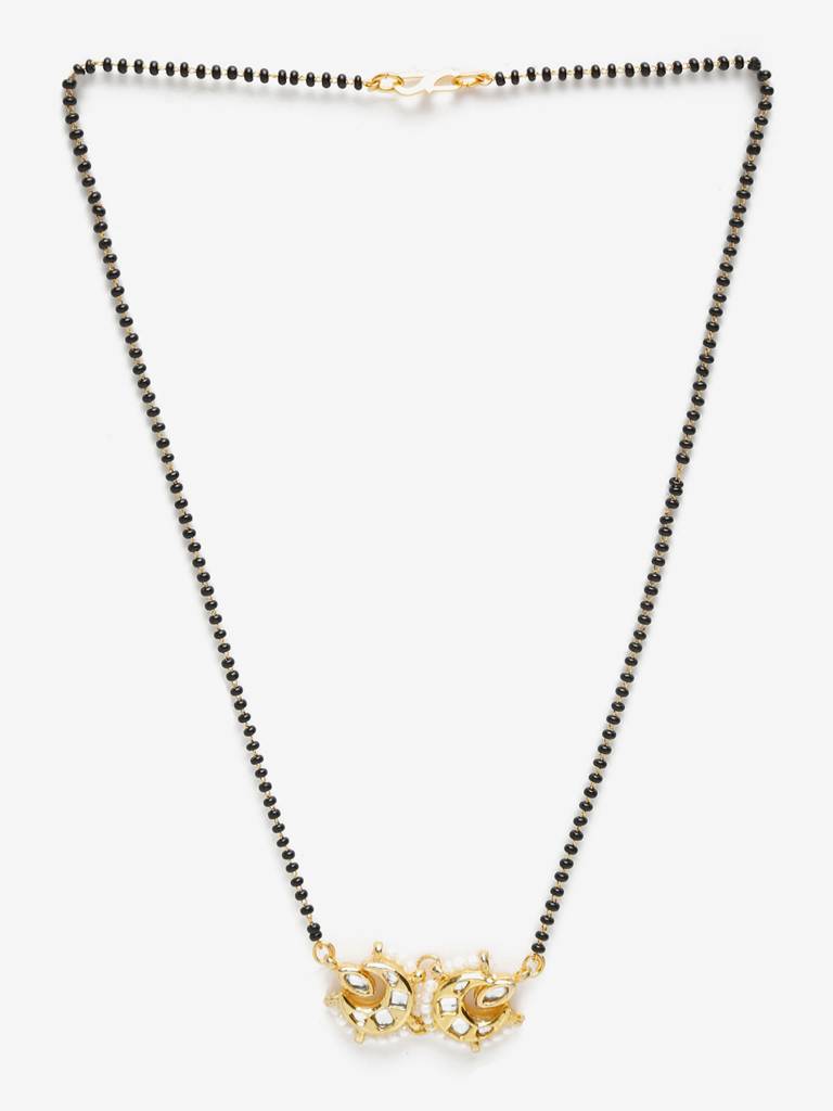 Half Moon Pearl Kundan Mangalsutra : RUBYM115