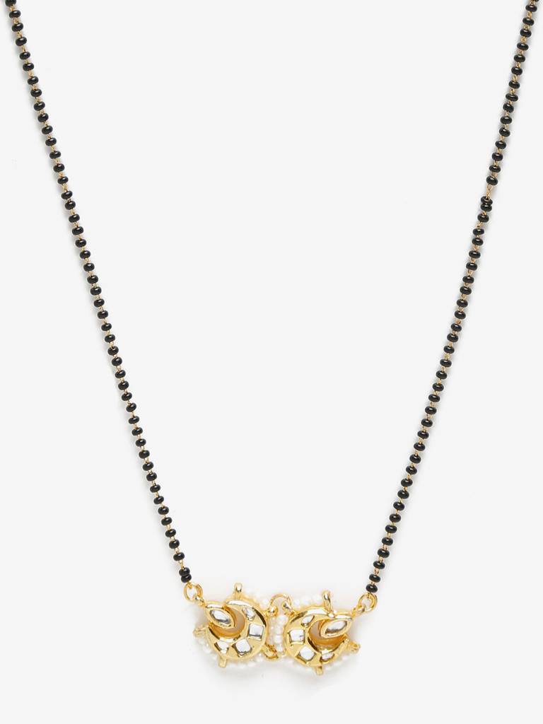 Half Moon Pearl Kundan Mangalsutra : RUBYM115