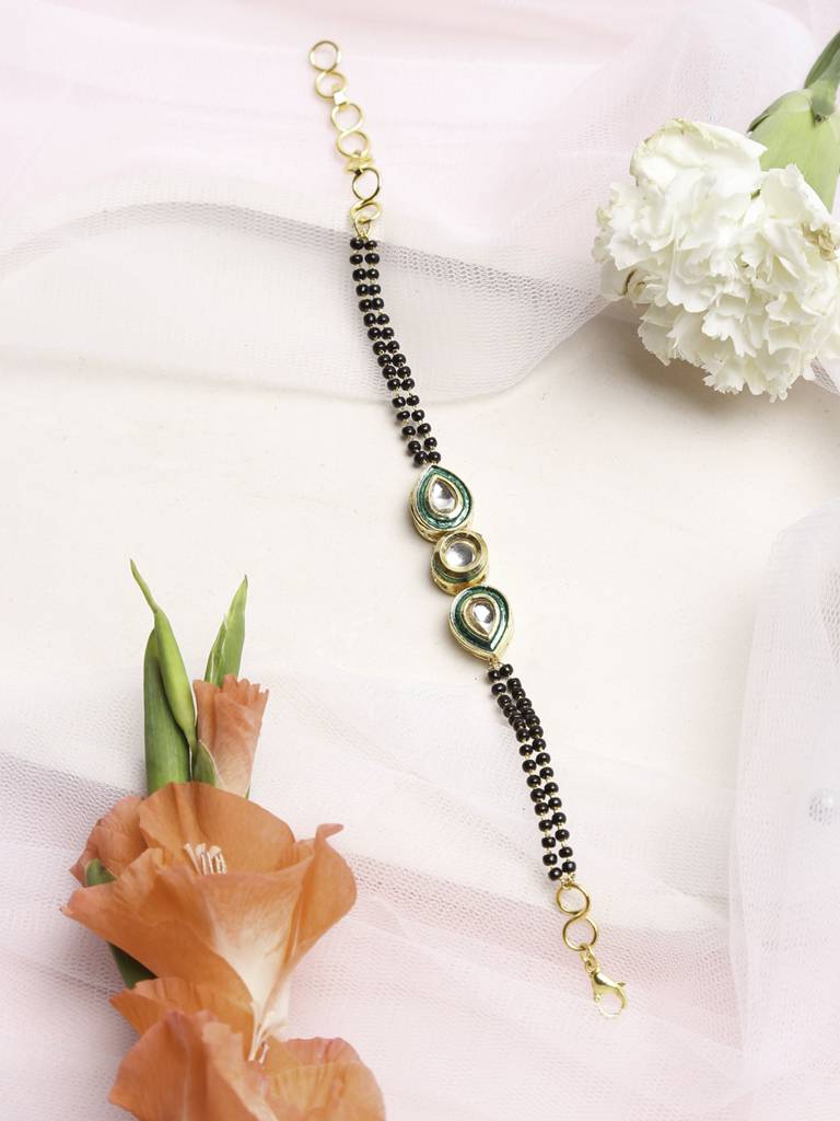 Meenakari Kundan Bracelet Mangalsutra : RUBYM119