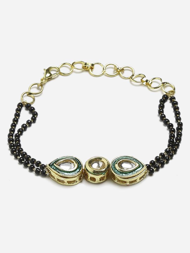 Meenakari Kundan Bracelet Mangalsutra : RUBYM119