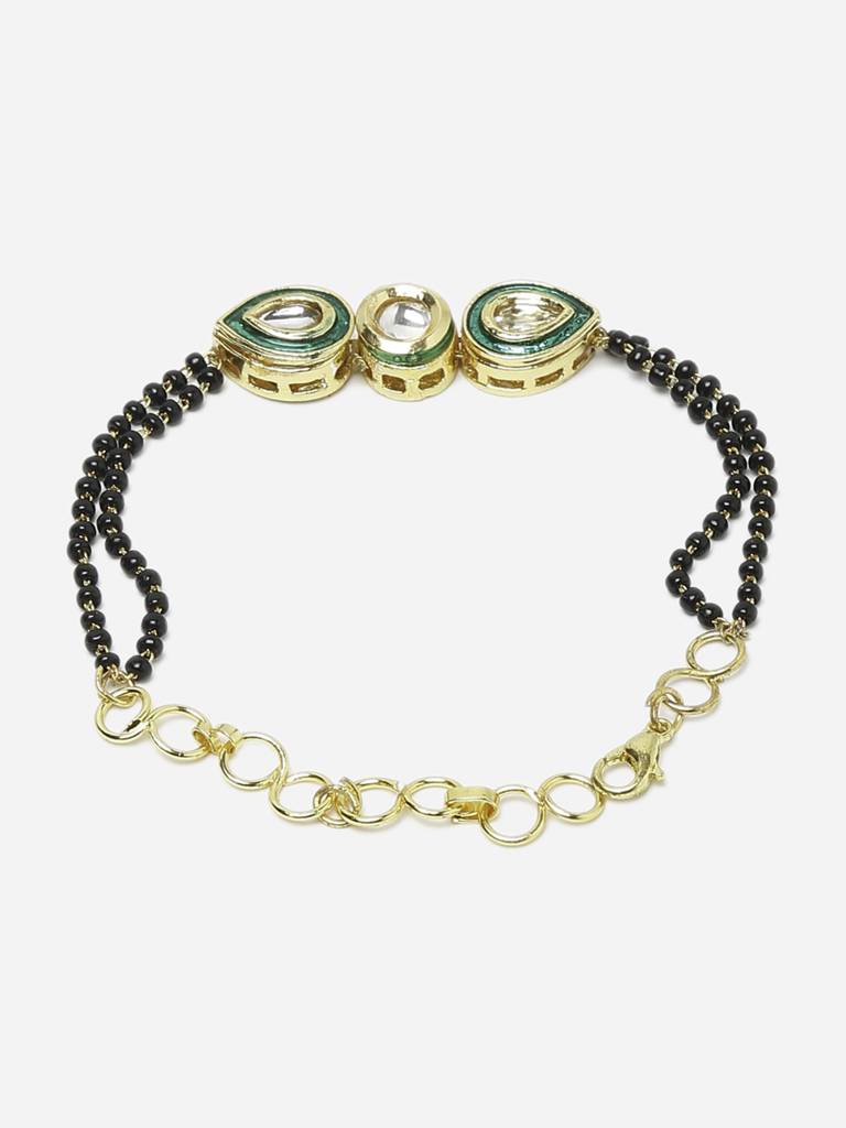 Meenakari Kundan Bracelet Mangalsutra : RUBYM119