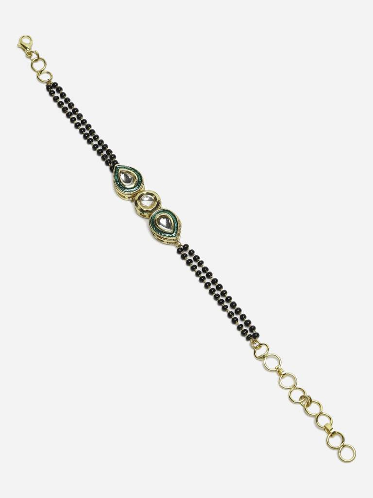 Meenakari Kundan Bracelet Mangalsutra : RUBYM119