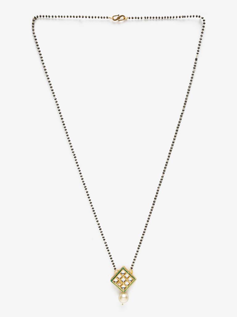 Sqaure Box Shaped Kundan Mangalsutra : RUBYM124