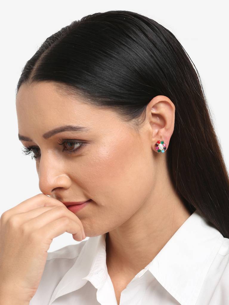 Multi Pearl Studs : RUBYM12