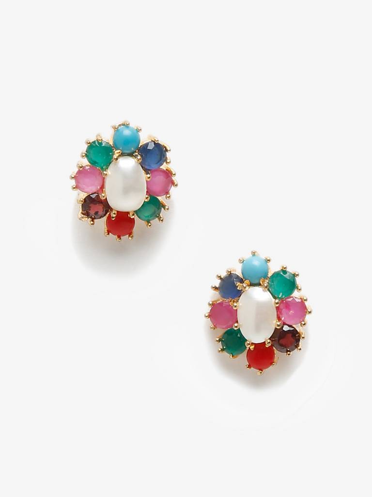 Multi Pearl Studs : RUBYM12