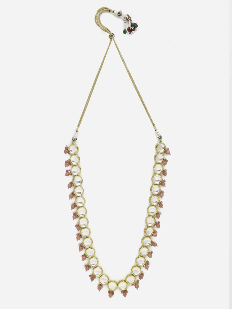 Long Round Kundan Neckpiece : RUBYM134