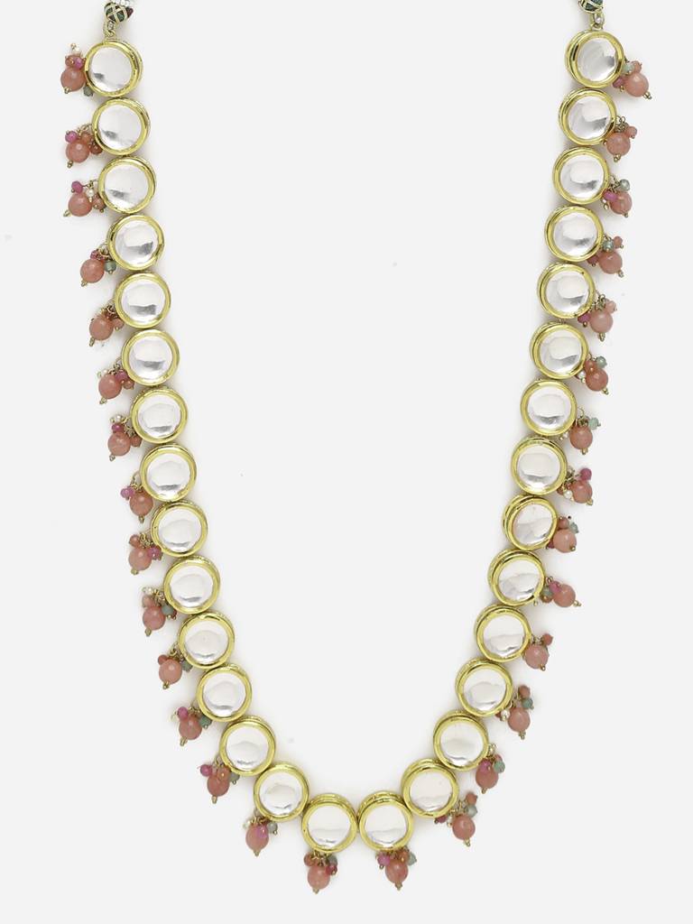 Long Round Kundan Neckpiece : RUBYM134