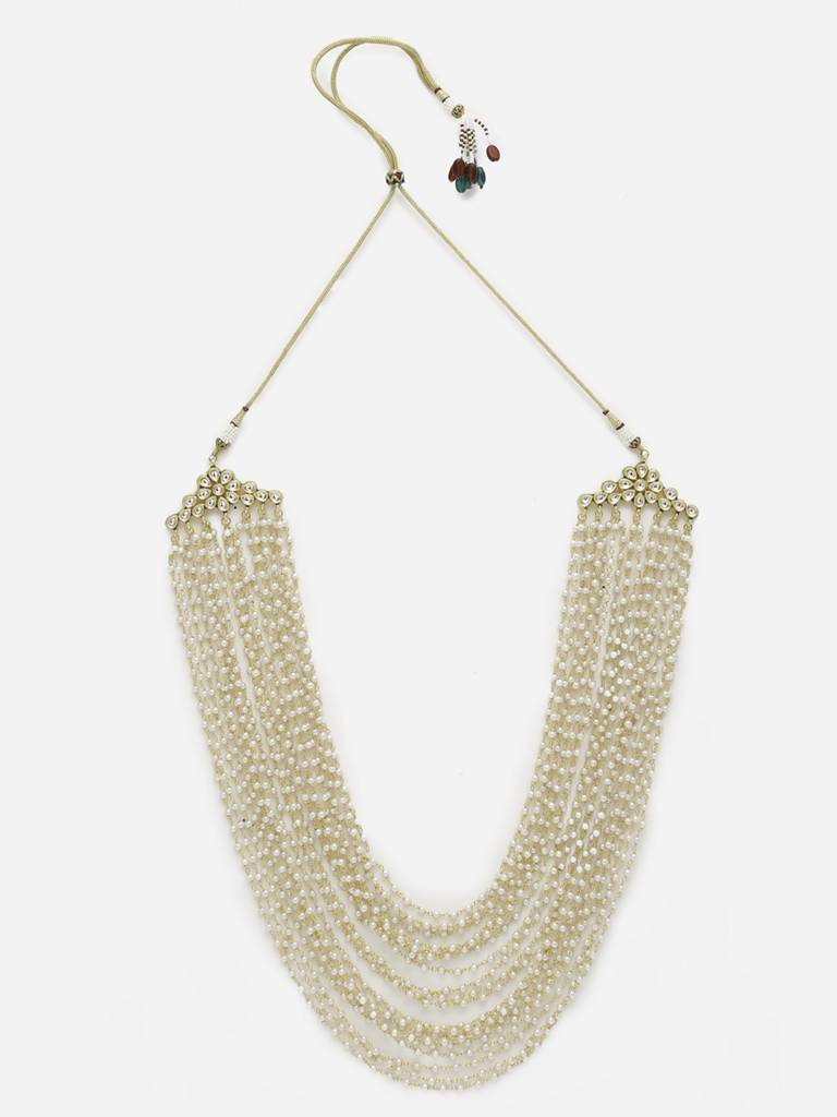 Kundan And Pearl Layered Pearl Neckpiece : RUBYM148