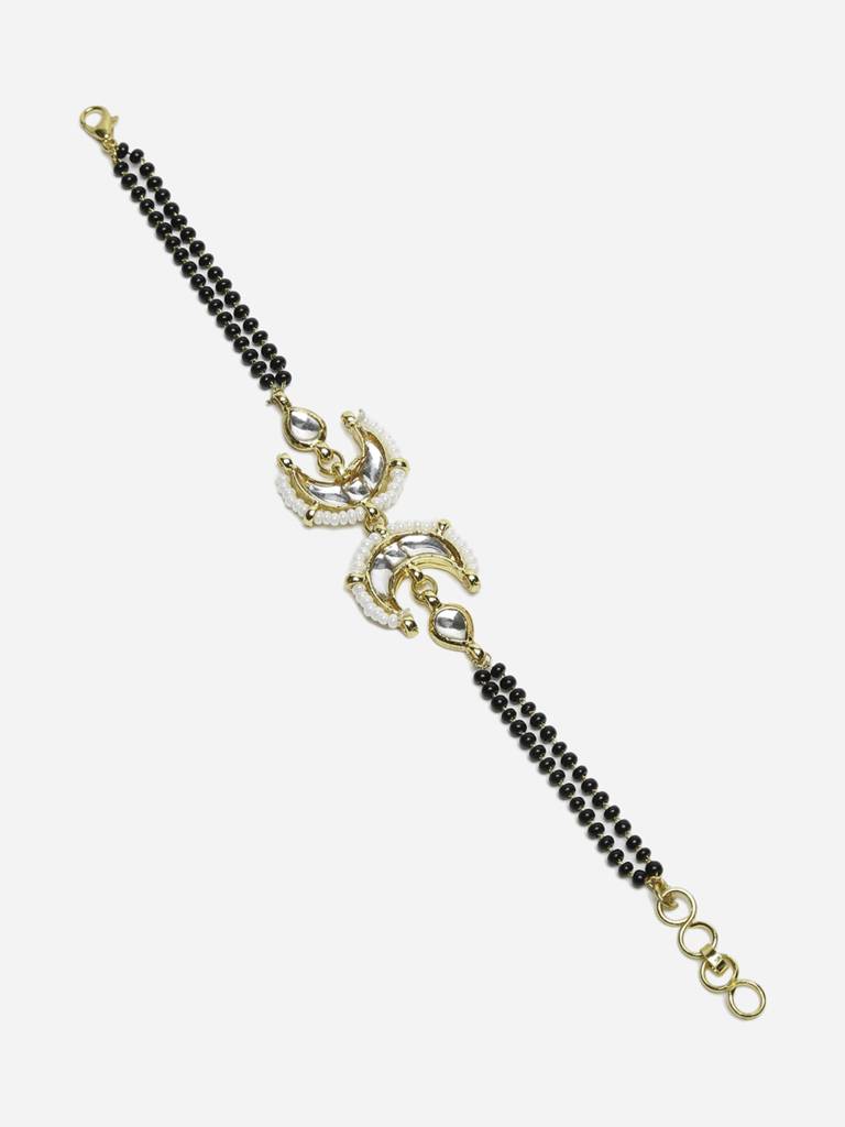 New Moon Kundan Bracelet Mangalsutra : RUBYM158