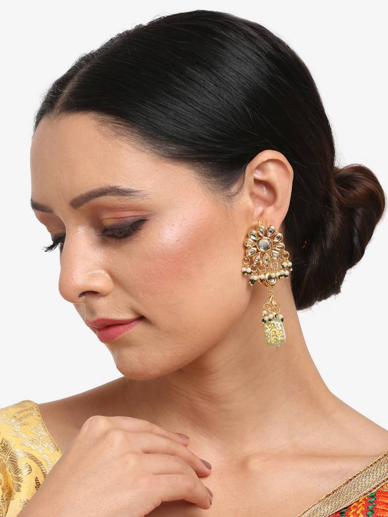 Ethnic Stone Kundan Earrings : RUBYM16