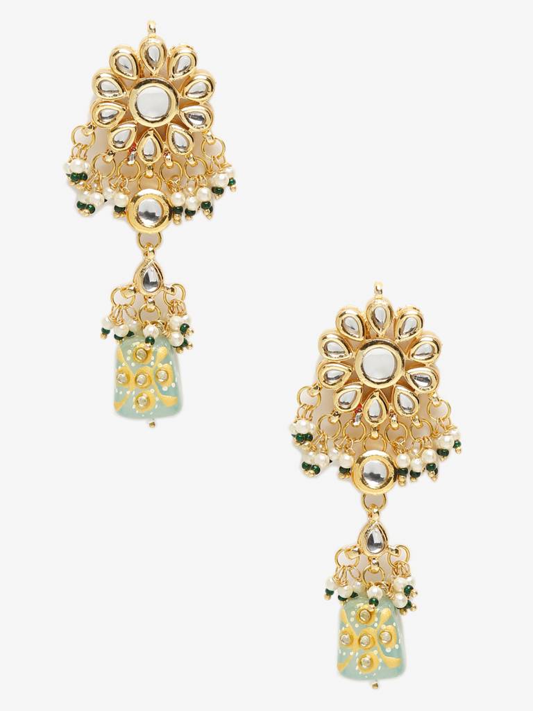 Ethnic Stone Kundan Earrings : RUBYM16