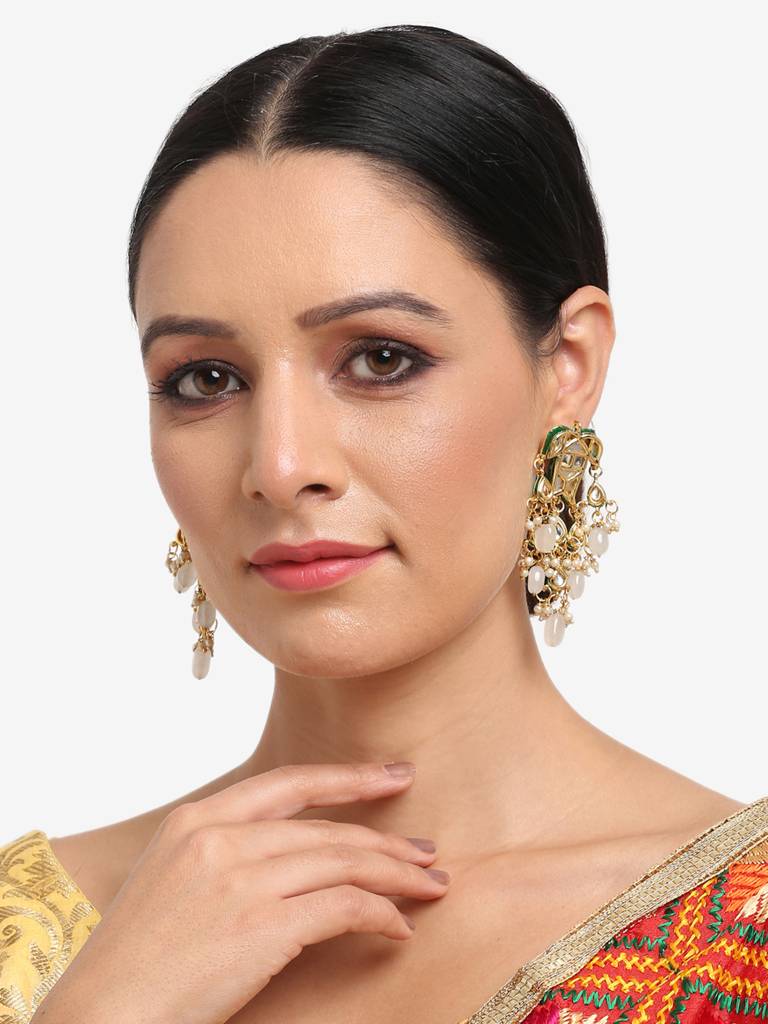 Kundan Drop Earrings : RUBYM24