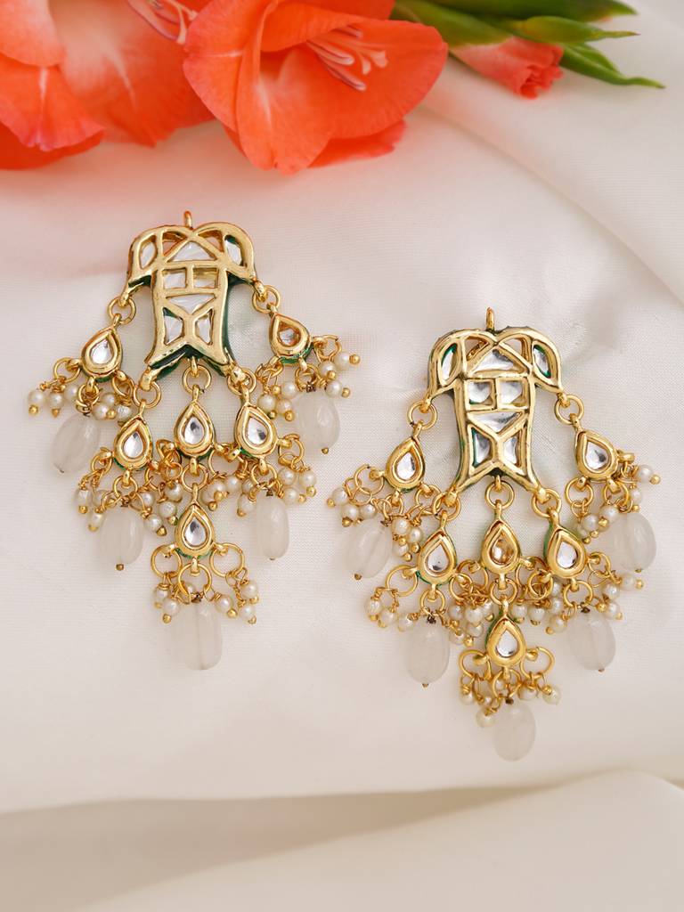 Kundan Drop Earrings : RUBYM24