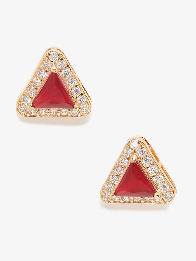 Maroon Diamond Studs : RUBYM27