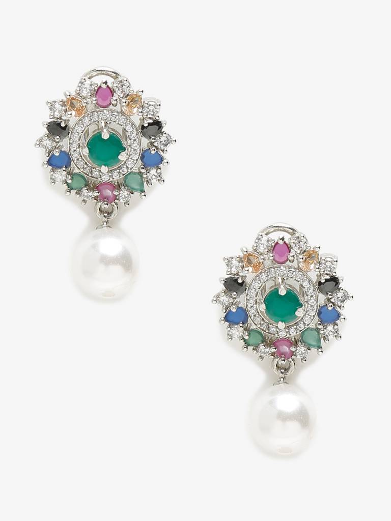 Multicoloured Floral Earrings : RUBYM37