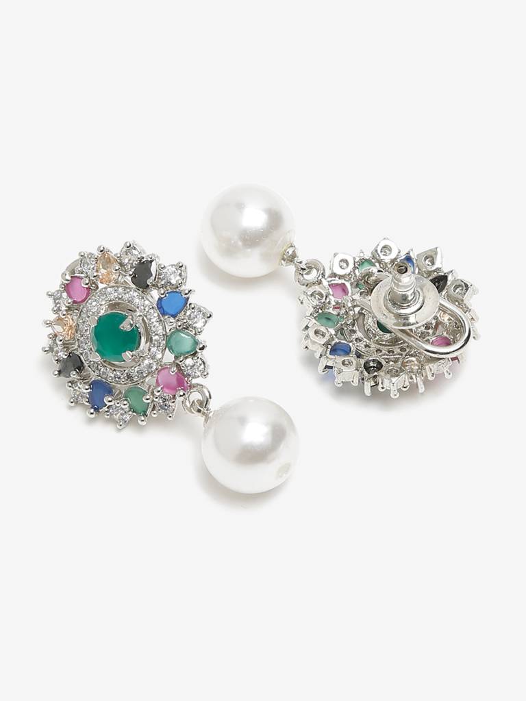 Multicoloured Floral Earrings : RUBYM37