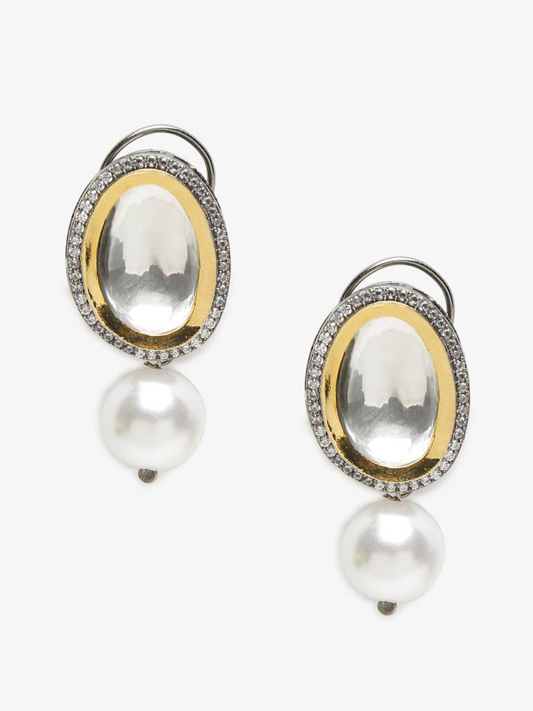 Kundan Black Golden Studs : RUBYM50