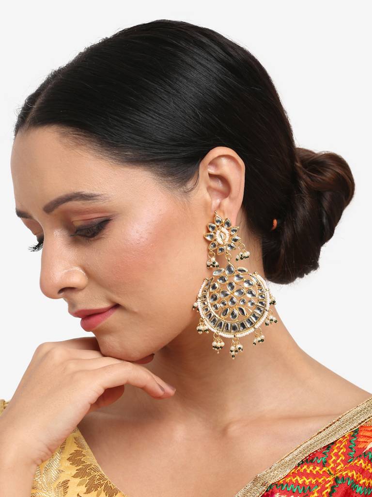 Contemporary Kundan Earrings : RUBYM9