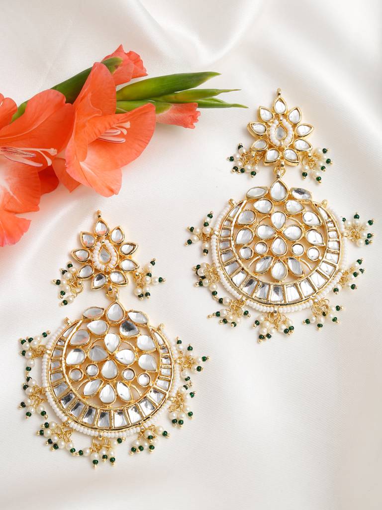 Contemporary Kundan Earrings : RUBYM9