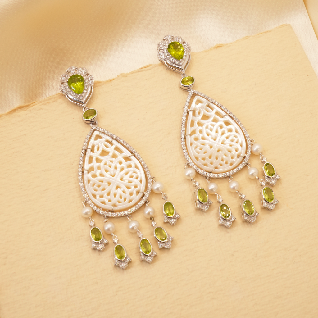 Mother Of Pearl Danglers : RU-ER-11