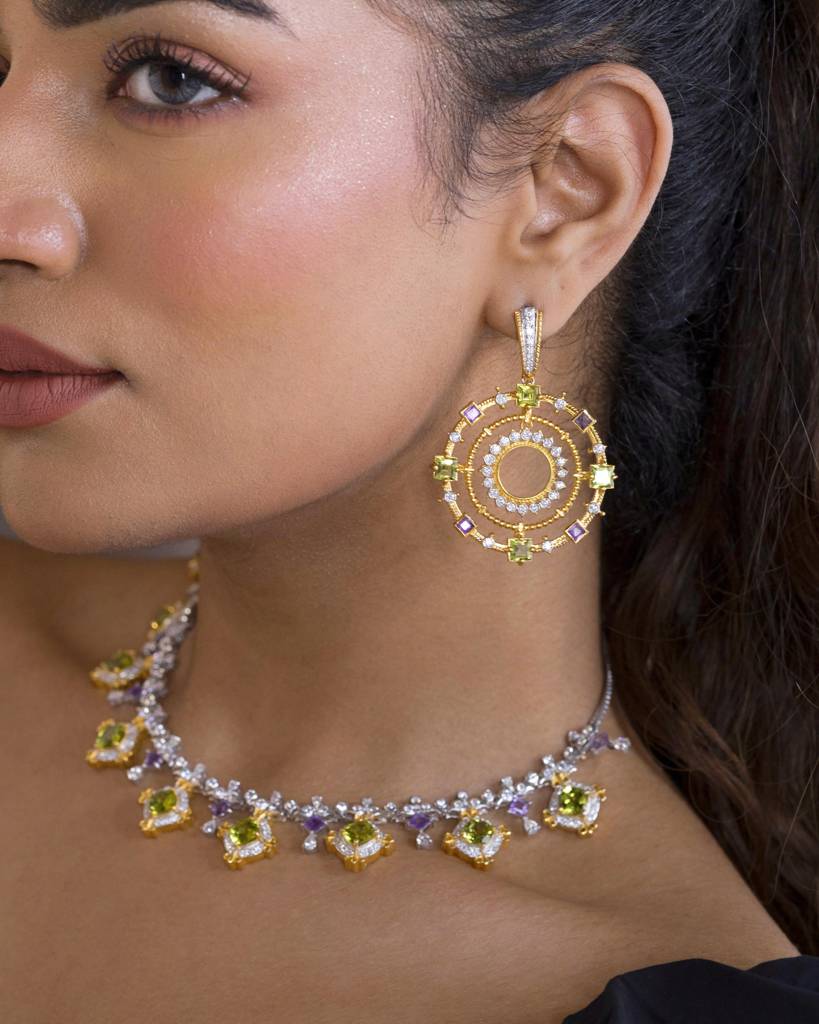 Eden Amethyst And Peridot Earrings : RU-ER-14