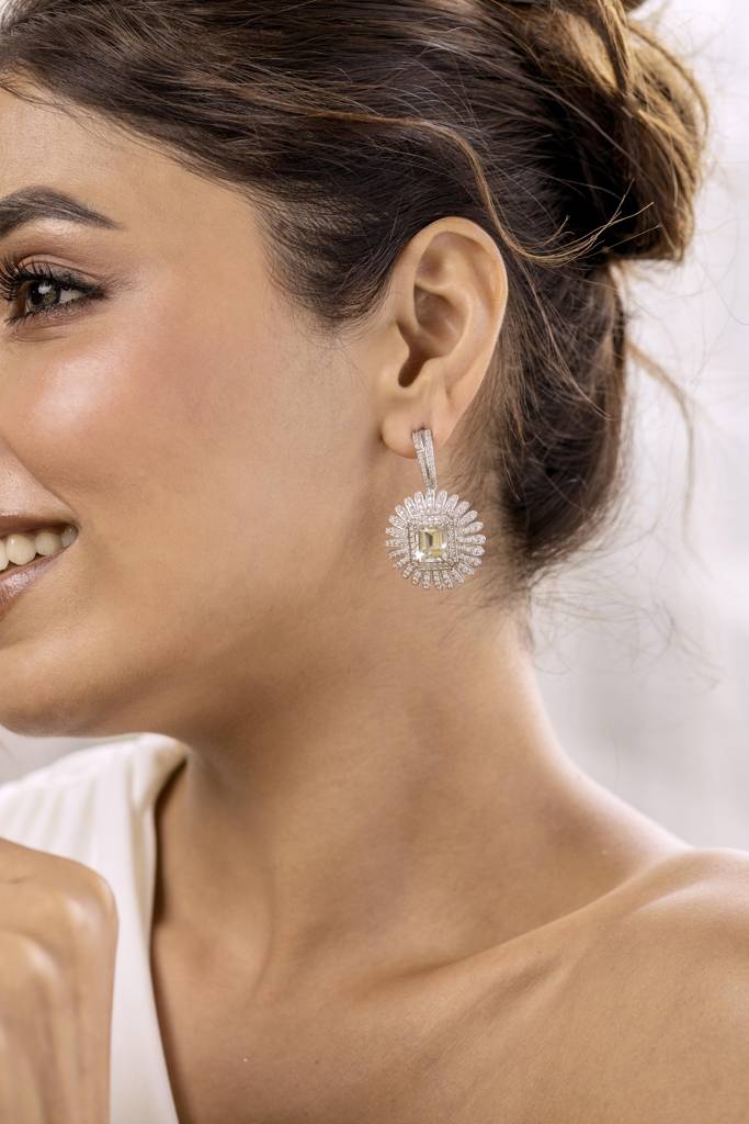 Daisy Prasiolite Earrings : RU-ER-15